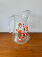 Glazen karaf, florale decoratie, Verzamelen, Ophalen, Zo goed als nieuw, Overige typen