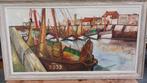 Schilderij oude vissershaven Zeebrugge, Antiek en Kunst, Ophalen