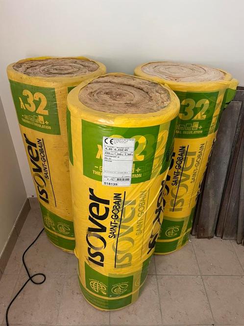 3 rollen isolatie isover isoconfort 32 dikte  220mm, Doe-het-zelf en Bouw, Isolatie en Afdichting, Nieuw, Dakisolatie, Glaswol