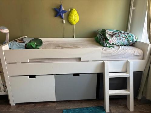 Bopita Kinderbed (halfhoog - Kinderkamer), Kinderen en Baby's, Kinderkamer | Bedden, Gebruikt, 180 cm of meer, 85 tot 100 cm, Lattenbodem