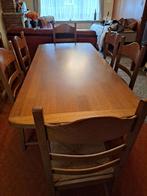 Eiken Eettafel met 6 bijhorende stoelen, Comme neuf, Enlèvement ou Envoi