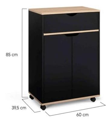 Nieuwe zwarte opbergtrolley met hout – multifunctioneel €30 beschikbaar voor biedingen