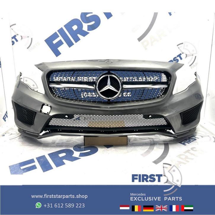 W156 BUMPER X156 GLA AMG VOORBUMPER ZWART WIT GRIJS PRE FACE, Auto-onderdelen, Carrosserie, Bumper, Mercedes-Benz, Voor, Gebruikt