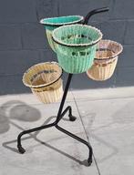 Fifties plantenstandaard, planter, rolwagentje., Ophalen