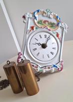 Duitse antieke porseleinen Schwarzwald klok 1860, Antiek en Kunst, Ophalen of Verzenden