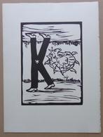 ROLAND TOPOR / KAFKA ONDERWERELD / ZW-W LINOSNEDE / 38x28cm, Ophalen of Verzenden