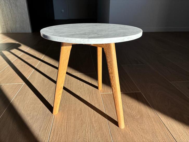 Table d'appoint en marbre Zuiver, Maison & Meubles, Tables | Dessertes, Utilisé, 25 à 50 cm, Moins de 50 cm, Rond, Enlèvement ou Envoi