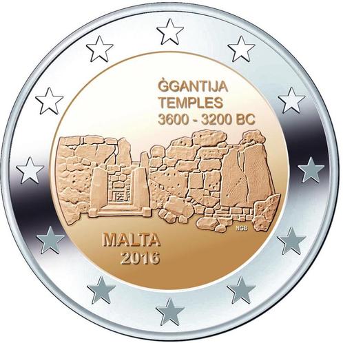 2 euro Malta 2016 - Ggantija tempels (UNC), Postzegels en Munten, Munten | Europa | Euromunten, Losse munt, 2 euro, Malta, Ophalen of Verzenden