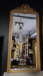 Antieke bladgouden Franse kuifspiegel.., Antiquités & Art, Antiquités | Miroirs, Enlèvement ou Envoi