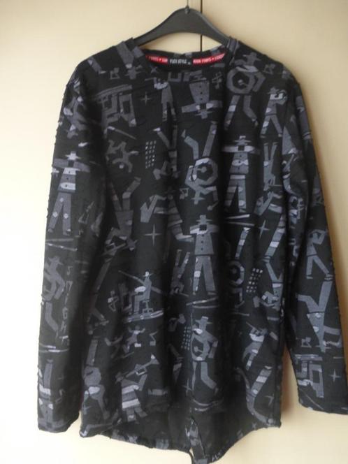 T-shirt met lange mouwen „Flex style London Paris” T:XL, Kleding | Heren, T-shirts, Zo goed als nieuw, Maat 56/58 (XL), Zwart
