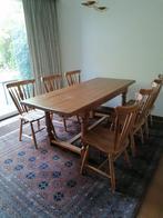 Eikenhouten tafel en stoelen, Ophalen, Zo goed als nieuw, 4 tot 6 stoelen