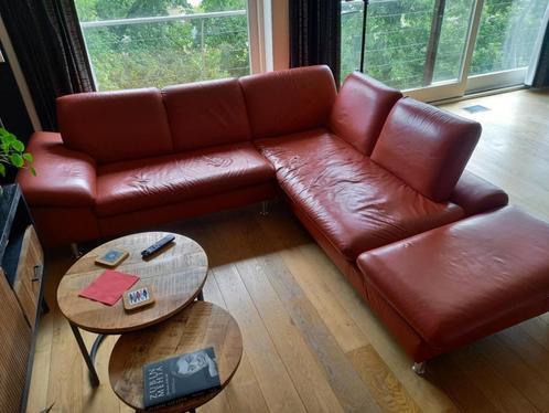 lederen hoeksalon, Huis en Inrichting, Zetels | Complete zithoeken, Gebruikt, Leer, Ophalen