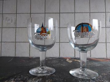 Tongerlo 2 vieux verres à bière différents, Enlèvement ou Envoi, Comme neuf, Verre ou Verres, Autres marques