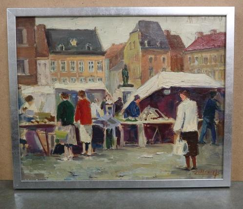 Joseph Tilleux, de marktdag, Antiek en Kunst, Kunst | Schilderijen | Klassiek, Ophalen of Verzenden