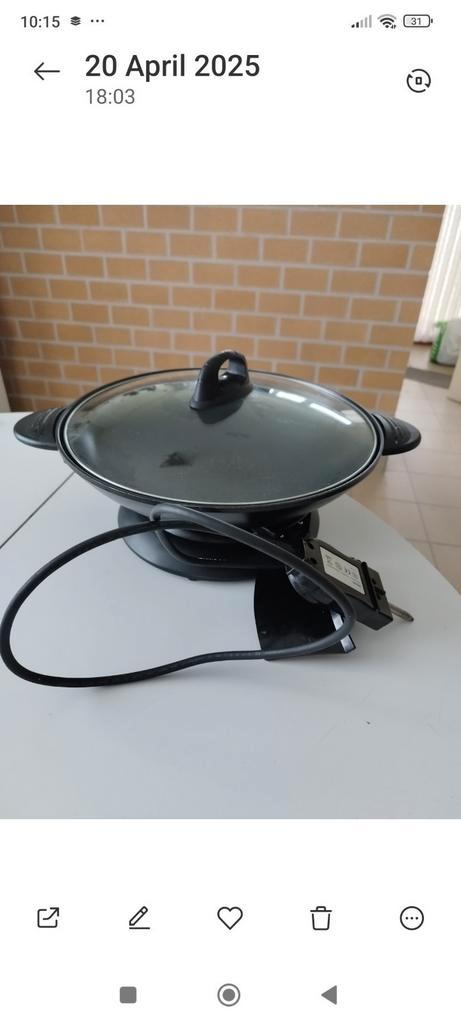 Elektrische wok van KENWOOD, 35 cm, Huis en Inrichting, Keuken | Potten en Pannen, Zo goed als nieuw, Wok, Ophalen
