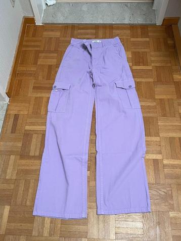 Lila broek Pull & Bear maat 34, Enlèvement ou Envoi, Comme neuf, Longs, Taille 34 (XS) ou plus petite