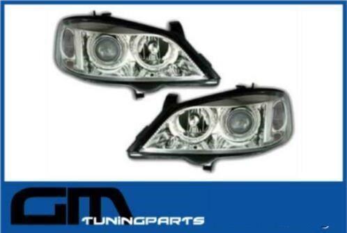 # Angel eyes koplampen opel astra G # chrome uitvoering, Auto-onderdelen, Verlichting, Opel, Nieuw, Ophalen of Verzenden