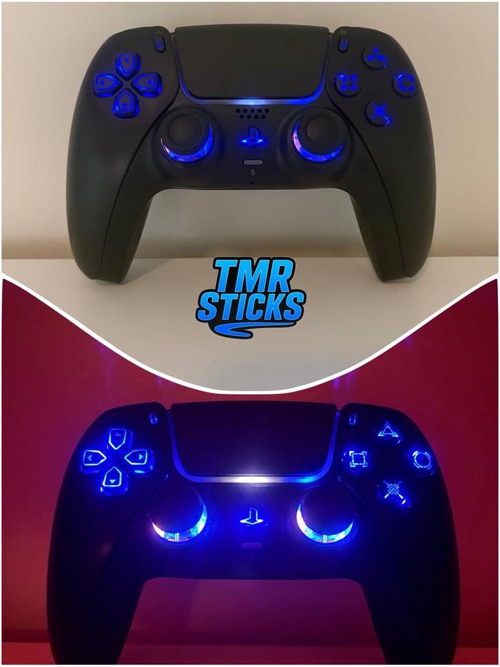 Ps5 DualSense Controller - 7 color LED’s - TMR sticks, Games en Spelcomputers, Spelcomputers | Sony Consoles | Accessoires, Refurbished