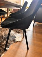 4 stoelen - eettafel - draaibaar - zwart -, Huis en Inrichting, Stoelen, Ophalen, Zo goed als nieuw, Zwart