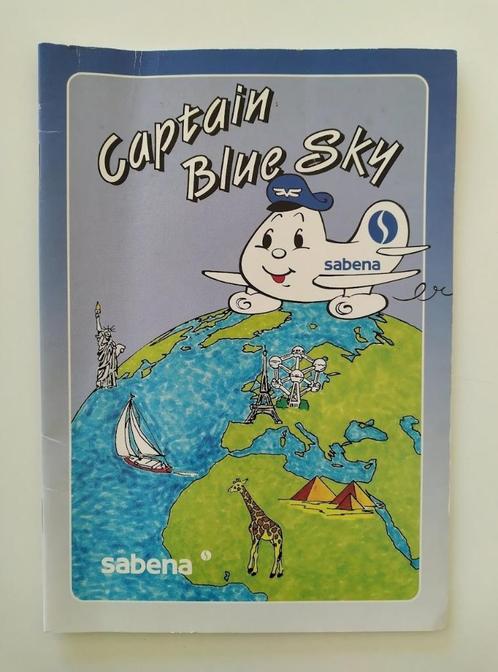 Vintage Sabena - Captain Blue Sky - Livre de coloriage - Bon, Collections, Souvenirs Sabena, Comme neuf, Enlèvement ou Envoi