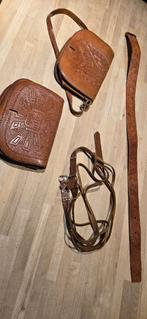 Bijna GRATIS LEDERWAREN - 2 handtassen, en 2 ceinturen, Ophalen, Nieuw, Echt leder