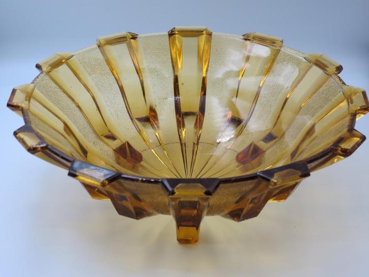 Scailmont Henri Heemskerk - art deco schaal, model cubiste, Antiek en Kunst, Antiek | Glaswerk en Kristal, Ophalen of Verzenden