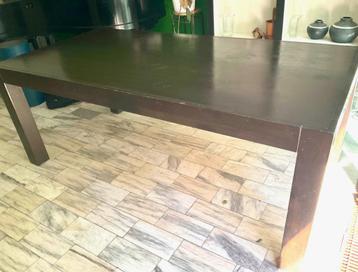 Table à manger en bois (200x100cm) avec 6 chaises, 150 à 200 cm, Enlèvement, Utilisé, 50 à 100 cm