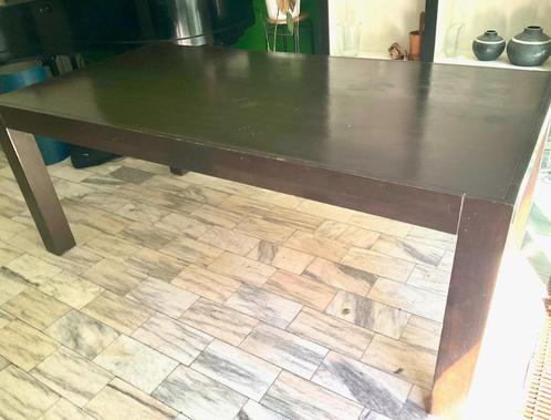 Houten eettafel (200x100cm) met 6 stoelen, Huis en Inrichting, Tafels | Eettafels, Gebruikt, 50 tot 100 cm, 150 tot 200 cm, Rechthoekig