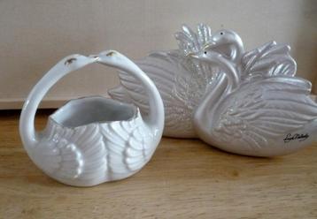 Lot 2 couples de cygnes, Enlèvement, Comme neuf, Oiseaux, Statue ou Figurine