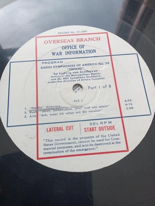 Office of War Information - Vinyl set - Beethoven Fidelio, Cd's en Dvd's, Vinyl | Klassiek, Gebruikt, Romantiek, Opera of Operette
