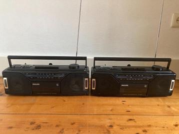 2 x deux magnétophones radio identiques Philips AQ5190, Enlèvement ou Envoi, Utilisé, Radio