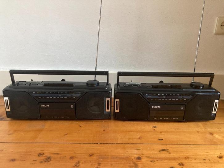 2 x dezelfde radiocassetterecorders duo Philips AQ5190, Audio, Tv en Foto, Radio's, Gebruikt, Radio, Ophalen of Verzenden