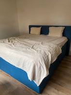 Blauwe boxspring Swissense 180x200cm, Huis en Inrichting, Slaapkamer | Boxsprings, Ophalen, Gebruikt, Blauw, Tweepersoons