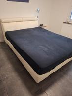 Boxspring met matras, Ophalen, Gebruikt, Beige, 200 cm