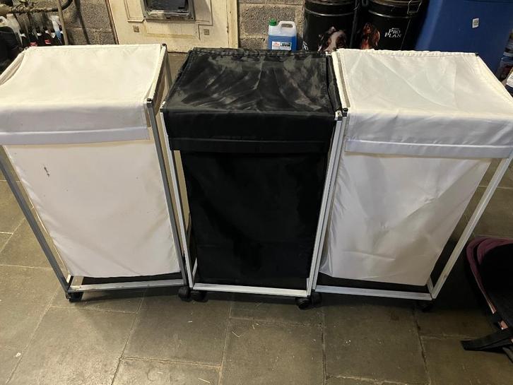3 Wasmanden op wielen, Huis en Inrichting, Badkamer | Badkamermeubels, Zo goed als nieuw, Overige typen, Minder dan 100 cm, Minder dan 50 cm