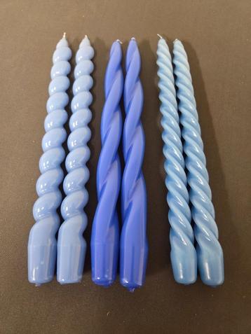 Hay - long mix spiral kaarsenset van 6 - blauw - nieuw! beschikbaar voor biedingen