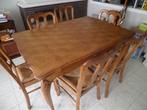table de salle à manger  avec rallonge  + 6 chaises, Maison & Meubles, 100 à 150 cm, Chêne, Rectangulaire, Enlèvement
