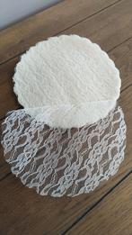 100 tulle dentelle beige ivoire pochon dragées mariage, Nieuw, Ophalen