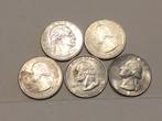 USA lot 5 x Quarter dollar lot 2, Ophalen of Verzenden