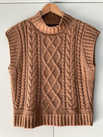 Pull à torsades marron pour femme Lolaliza taille M