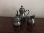Decoratief koffieset koffiepot melkkan suikerpot tin, Antiek en Kunst, Curiosa en Brocante, Ophalen of Verzenden