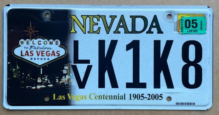 Nummerplaat plaque immatriculation USA NEVADA LAS VEGAS, Verzamelen, Overige Verzamelen, Gebruikt, Ophalen of Verzenden