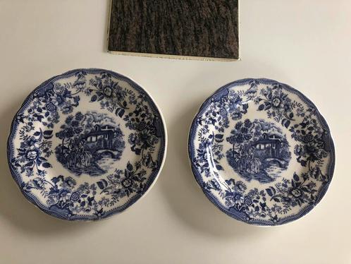 2 vaisselles anciennes en pierre de fer/assiettes bleues, Antiquités & Art, Antiquités | Céramique & Poterie, Enlèvement ou Envoi