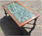 Prachtige retro houten Salontafel met marmeren blad - 113x58, Ophalen, Huis en Inrichting