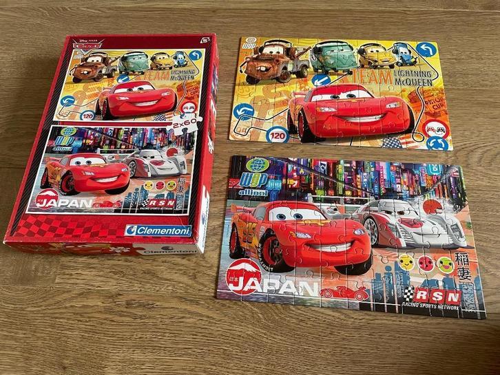Cars puzzel - 2 x 60 stukjes - Clementoni, Kinderen en Baby's, Speelgoed | Kinderpuzzels, Gebruikt, Meer dan 50 stukjes, Ophalen of Verzenden