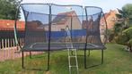 Rechthoekige trampoline met beveiligingsnet en opstapladder, Ophalen, Gebruikt