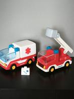 Lot Playmobil 1.2.3 - camion pompier et ambulance, Enlèvement ou Envoi, Utilisé