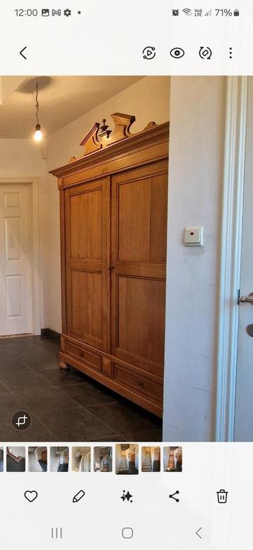 Fineereiken kast uit grootmoederstijd beschikbaar voor biedingen