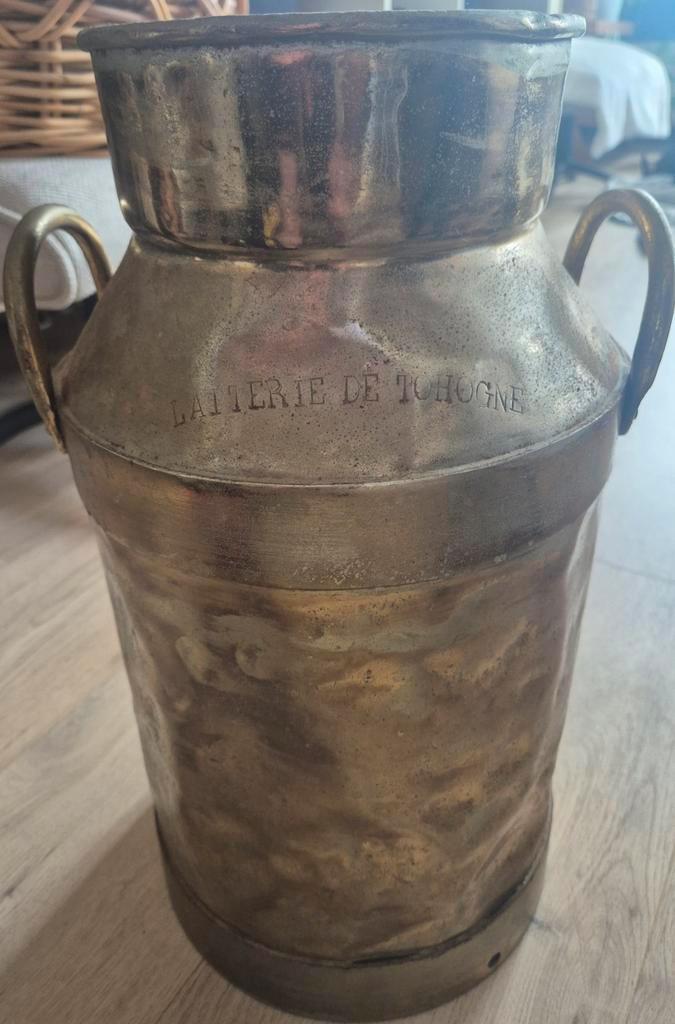 Oude kruik van de zuivelfabriek TOHOGNE, Antiek en Kunst, Antiek | Brons en Koper, Ophalen