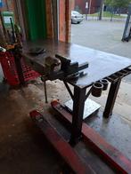 metalen werkbank met bankschroef blad 2,5 cm dik 2 m op 1 m, Ophalen, Gebruikt, 170 cm of meer, Bankschroef